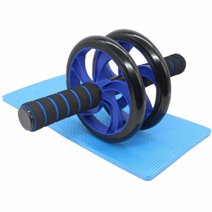 Roue Abdominale avec Tapis pour genou - bleu