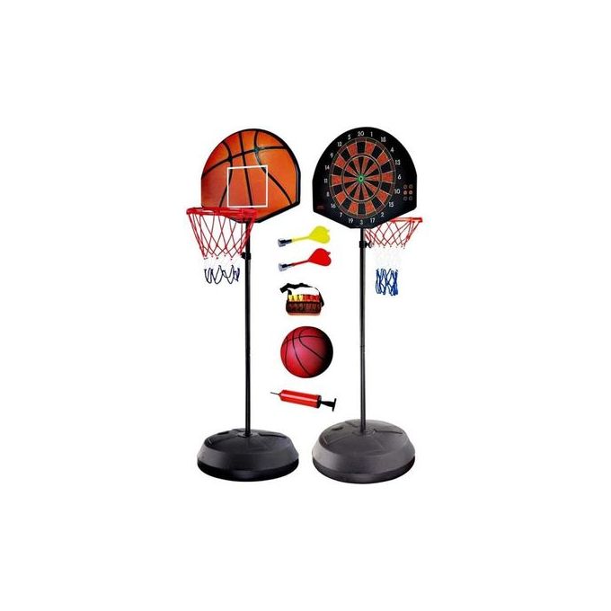 Ensemble 2 en 1 Jeu de basket-ball avec jeu de fléchettes