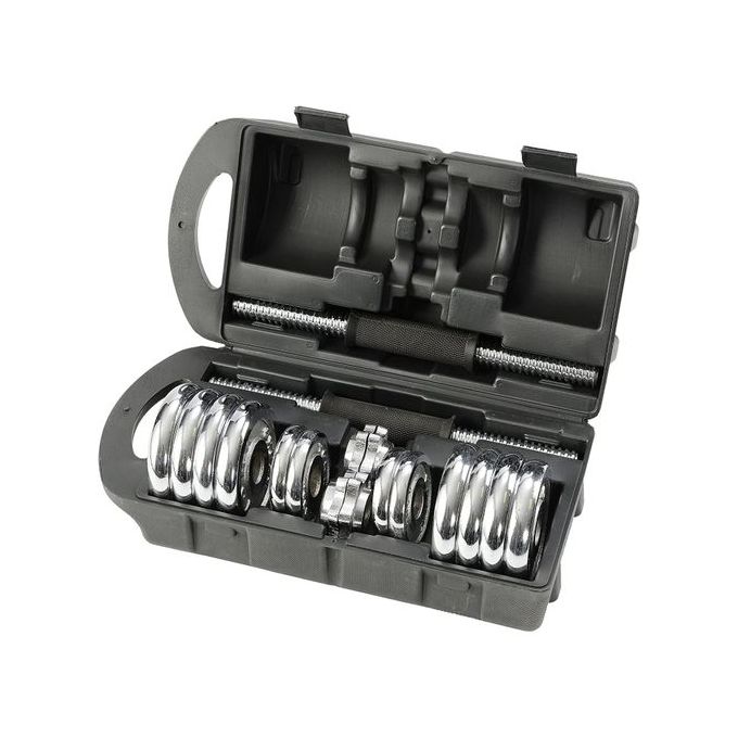 York Fitness Jeu d'halteres chromées de 15 kg - Poids pour Exercices Entraînement de Musculation