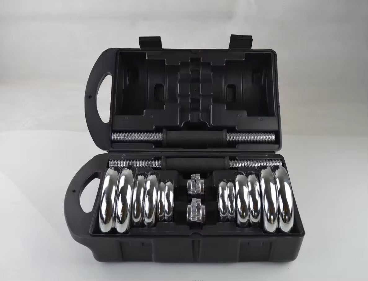 Kit de jeu d’haltères de 15kg dane le mallette