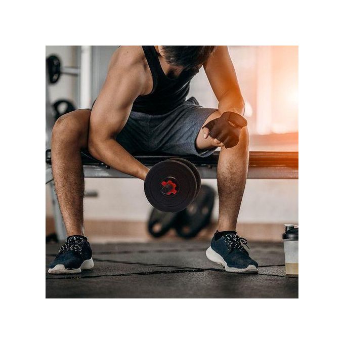 Kit d’haltères Courts Longs 10kg, Set 2 en 1 avec 8 Plaques de poids, Avec barre extension