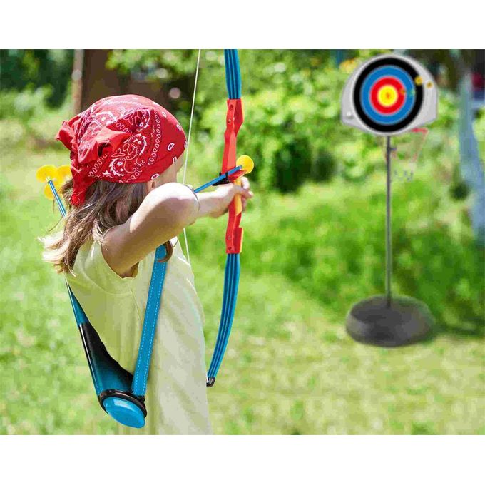 2 en 1 - Panier de basket-ball et tir à l'arc sur pied de bonne qualité pour enfants