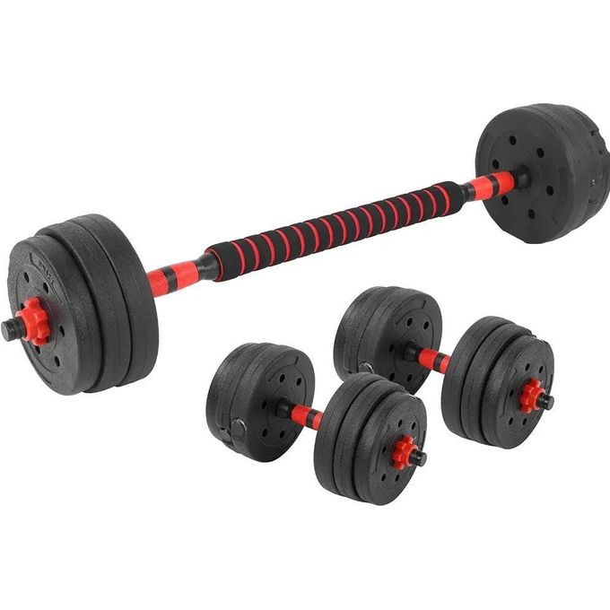 Haltères 20kg, Kit d'Haltères Musculation en PVC Réglable pour Entraînement Musculaire Haltérophilie Haltères avec Barre d'extension