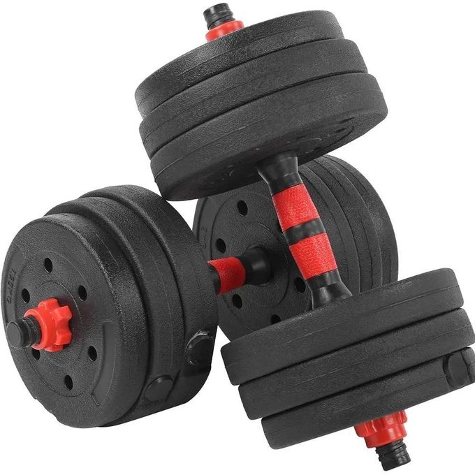Haltères 20kg, Kit d'Haltères Musculation en PVC Réglable pour Entraînement Musculaire Haltérophilie Haltères avec Barre d'extension