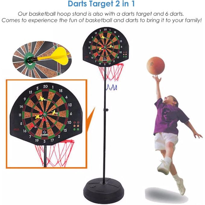 Ensemble 2 en 1 Jeu de basket-ball avec jeu de fléchettes