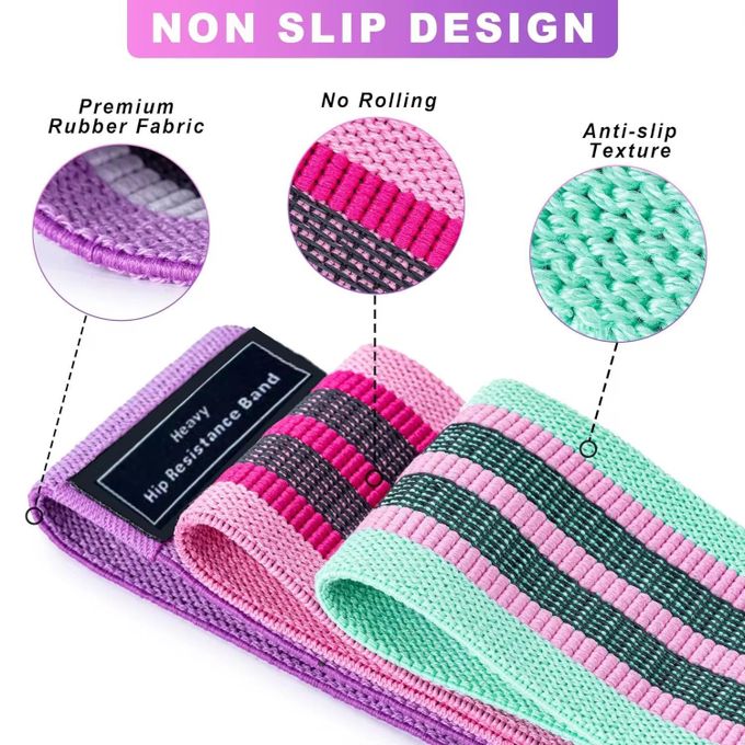 Sac avec 3 Bande de Résistance Hanche Réglable Antidérapante – Élastique Fitness pour Jambes, Fessiers, Squats, Yoga et Entraînement Musculaire pour fitness full body développe cuisse développe fesse naturel développe hanche plat - 3 Pièces c2