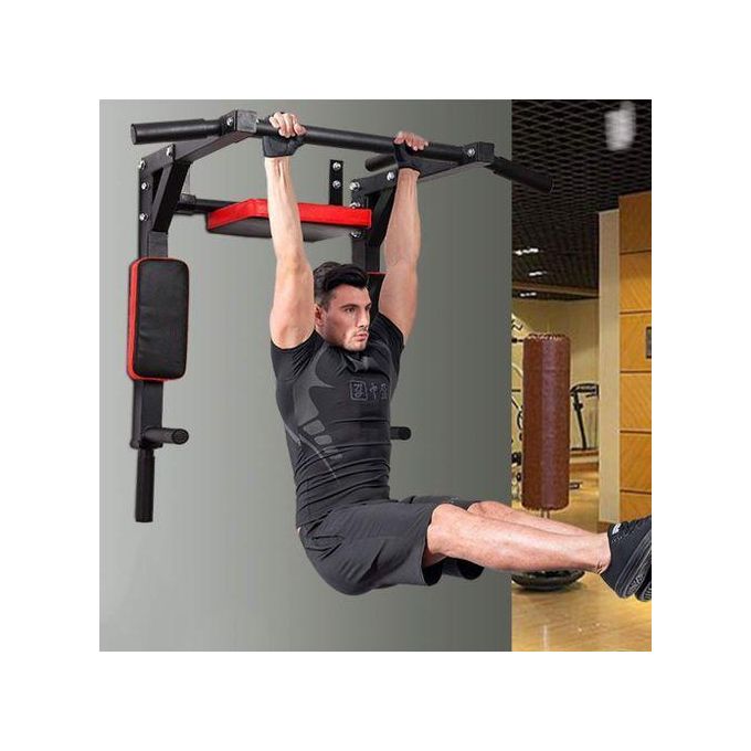Barre fixe Barre de Traction et Dips Murale - Chaise Romaine Murale Démontable, Poignées Antidérapantes Multi exercices
