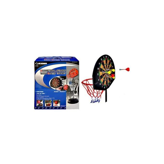 Ensemble 2 en 1 Jeu de basket-ball avec jeu de fléchettes