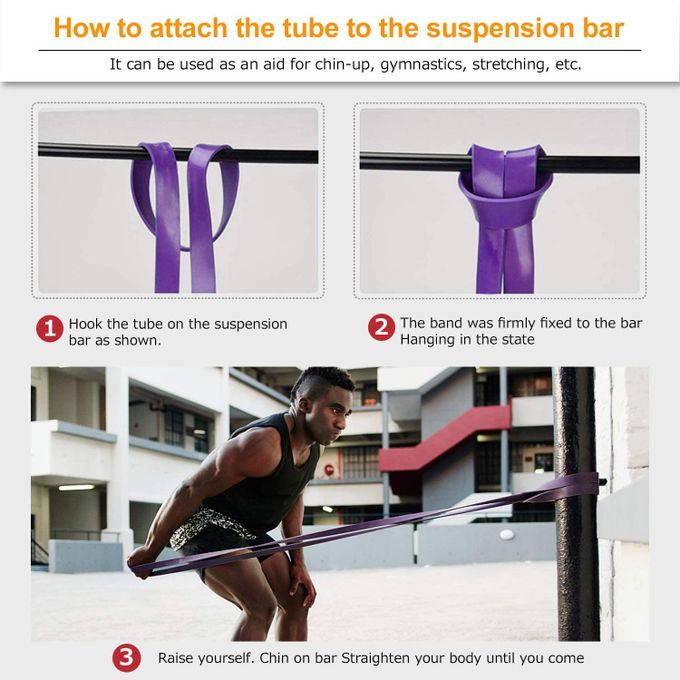 Bande Elastique Traction Musculation pour Exercice,Yoga, Fitness, Gym, Calisthenics, Entrainement Corps, Jambes, Fessier Pull Up - 3,2 Cm