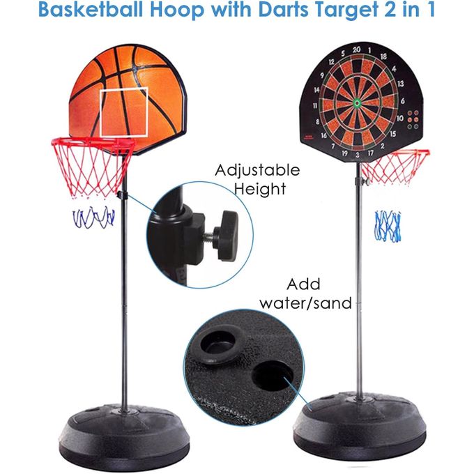 Ensemble 2 en 1 Jeu de basket-ball avec jeu de fléchettes