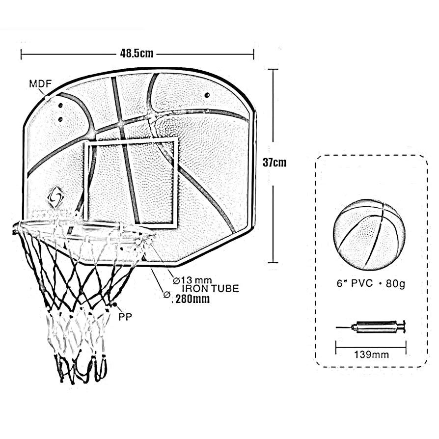 Basketball Hoop Folding Mini Basketball Hoop, 28cm/11 Iron Ball Frame, Foldable Children's Sports Toys, 49x37cm
