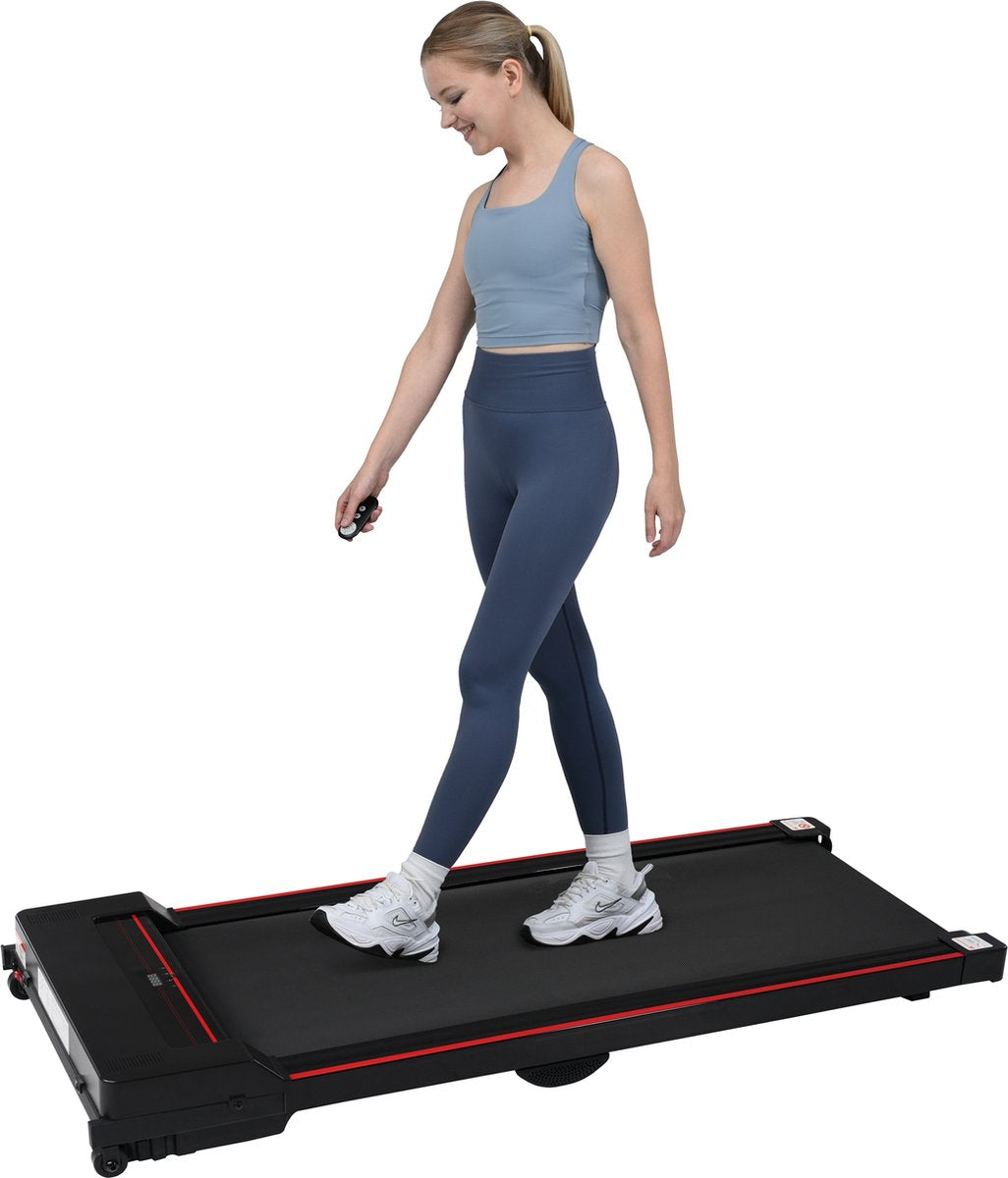 Tapis de course merax avec télécommande -Tapis de marche pliable zwart avec rouge