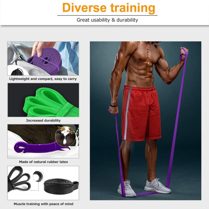Bande Elastique Traction Musculation pour Exercice,Yoga, Fitness, Gym, Calisthenics, Entrainement Corps, Jambes, Fessier Pull Up - 3,2 Cm