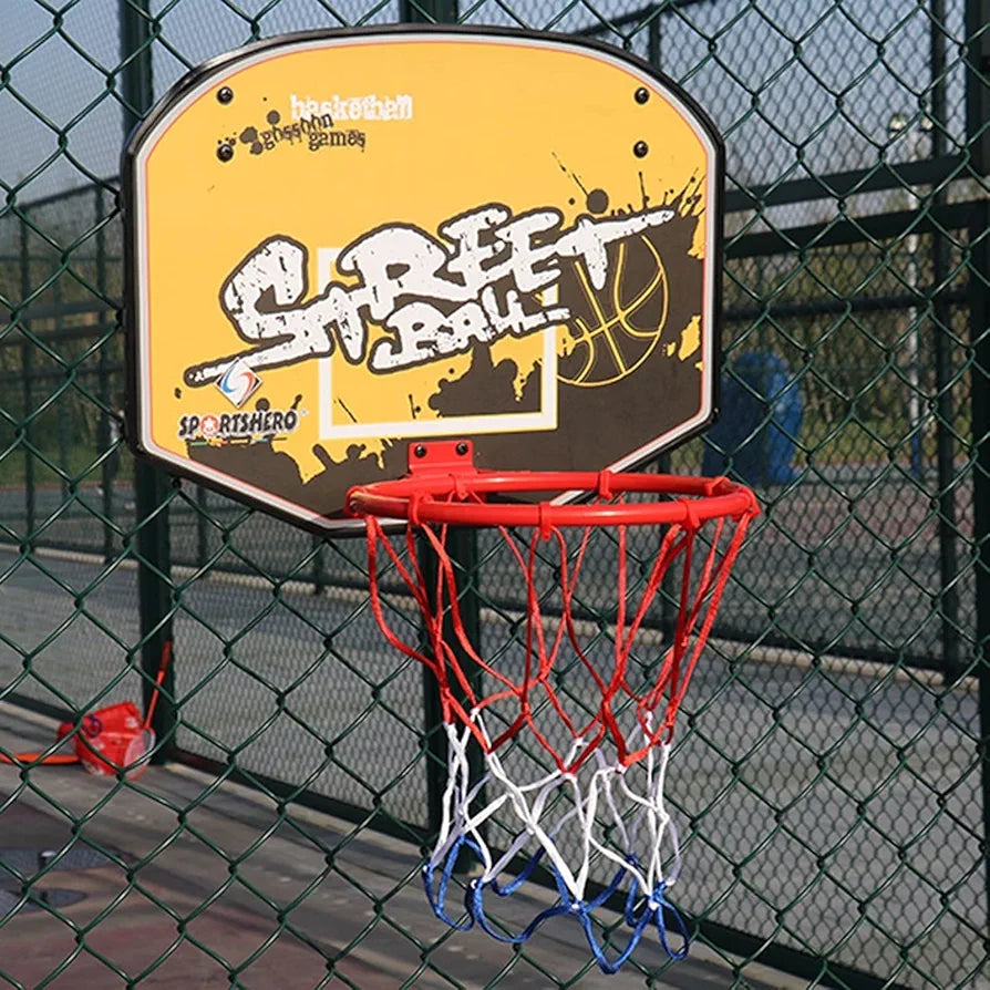 Basketball Hoop Folding Mini Basketball Hoop, 28cm/11 Iron Ball Frame, Foldable Children's Sports Toys, 49x37cm