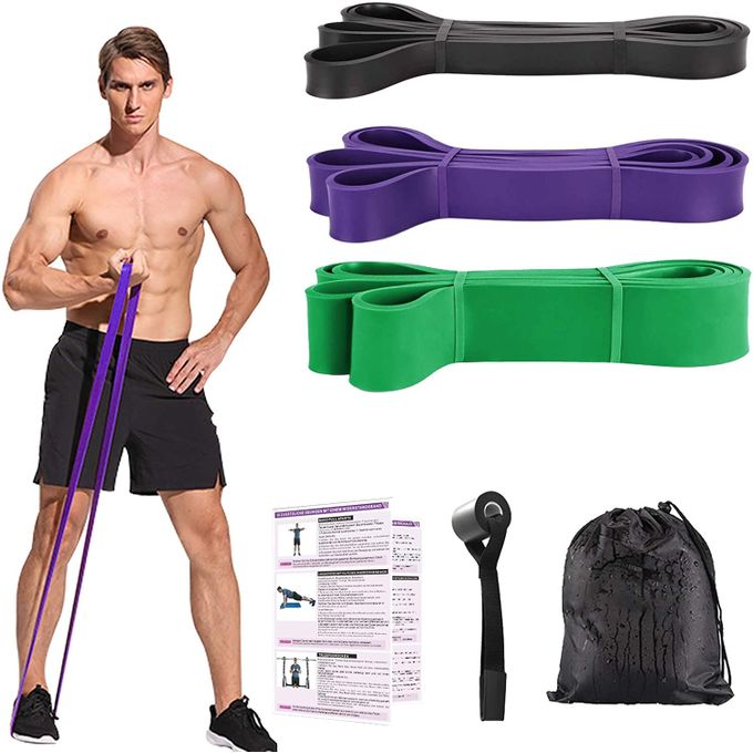 Bande Elastique Traction Musculation pour Exercice,Yoga, Fitness, Gym, Calisthenics, Entrainement Corps, Jambes, Fessier Pull Up - 3,2 Cm