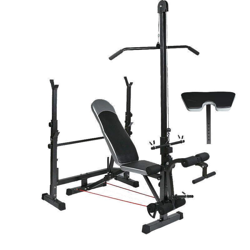 Banc de Fitness multifonction, équipement de levage de poids à haute traction, établi pliable avec poulie