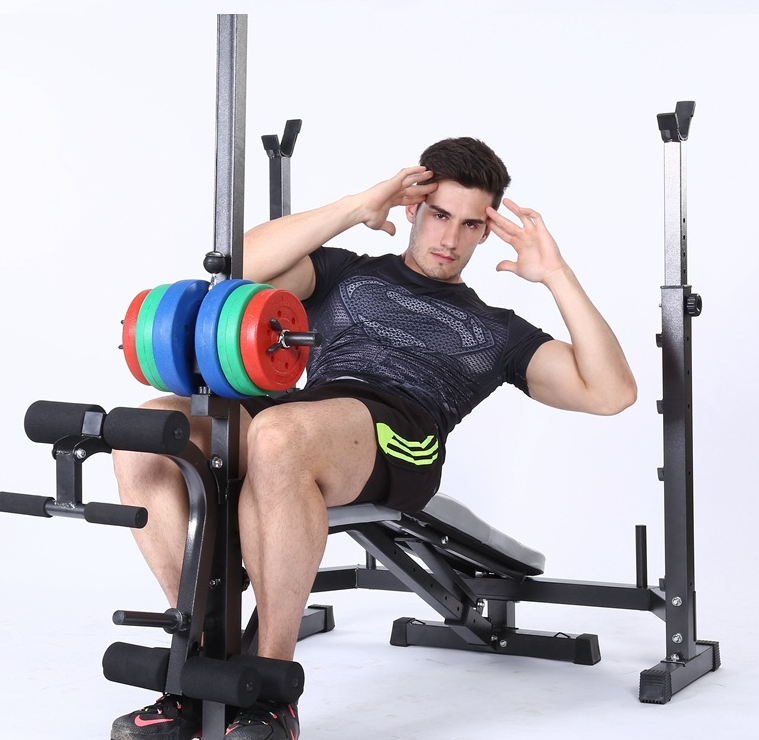 Banc de Fitness multifonction, équipement de levage de poids à haute traction, établi pliable avec poulie