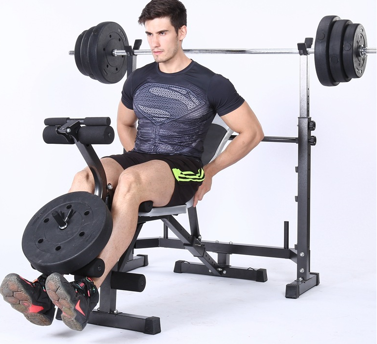 Banc de Fitness multifonction, équipement de levage de poids à haute traction, établi pliable avec poulie