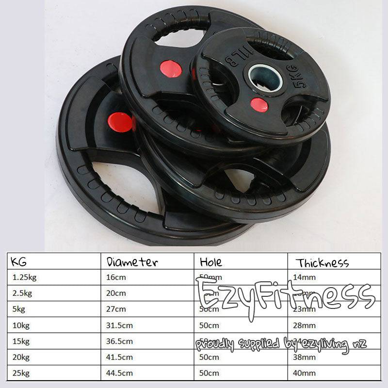 60KG Set - Rubber Coating Barbells Plates 50mm (EZ043C60KG)