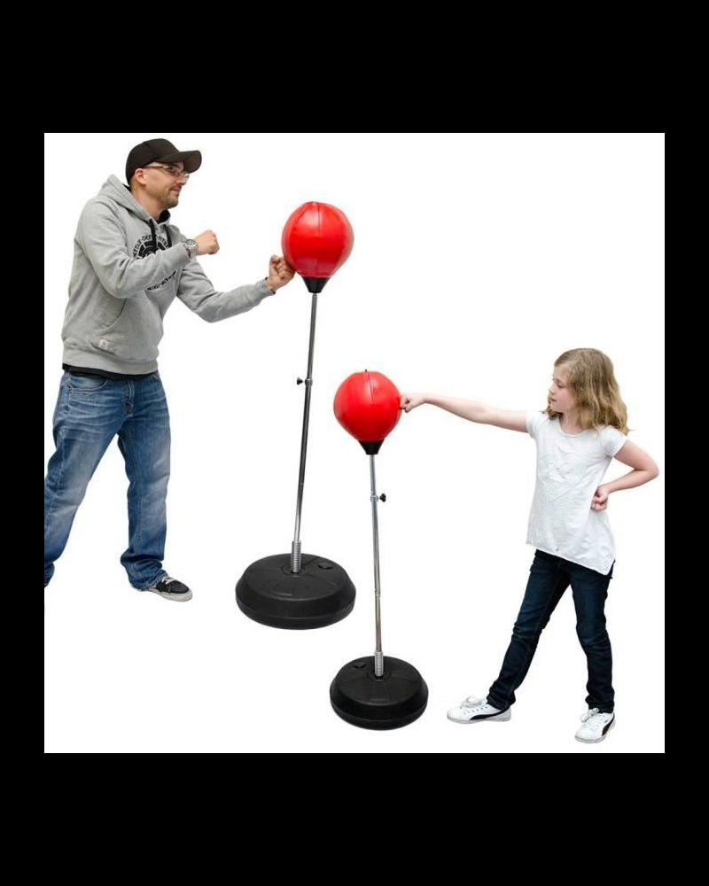 Punching Ball Réglable en Hauteur 75-105cm avec Gants de Boxe et Pompe pour Adultes et Enfants-GS