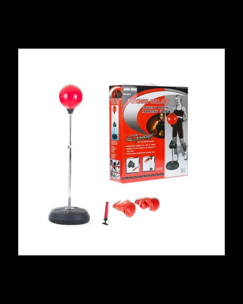Punching Ball Réglable en Hauteur 75-105cm avec Gants de Boxe et Pompe pour Adultes et Enfants-GS