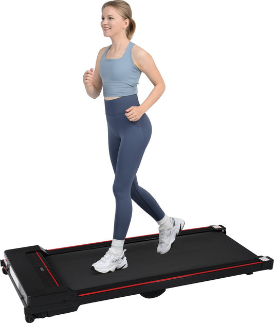 Tapis de course merax avec télécommande -Tapis de marche pliable zwart avec rouge