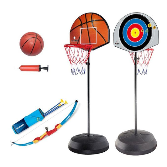 2 en 1 - Panier de basket-ball et tir à l'arc sur pied de bonne qualité pour enfants